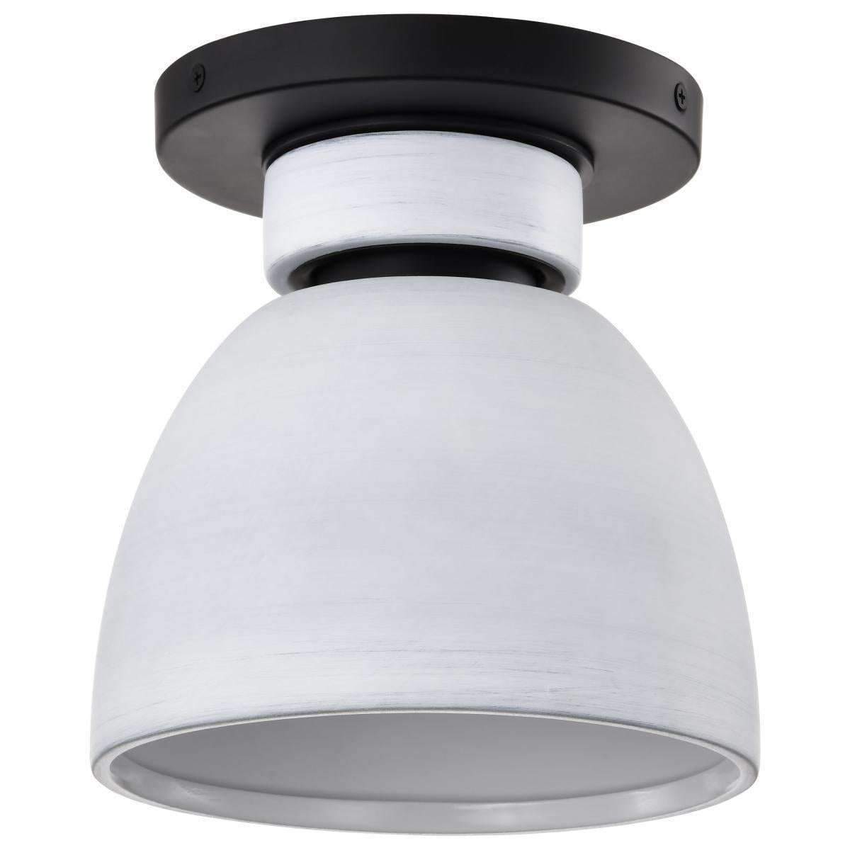 Collins - 8 Inch Flush Mount - Ceramic with Silver Accents - Satco 60-8011