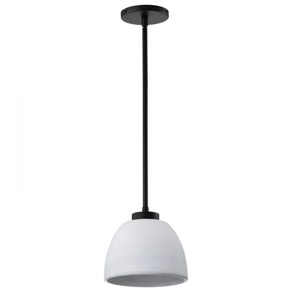 Collins - 8 Inch Mini Pendant - Ceramic with Silver Accents - Satco 60-8012