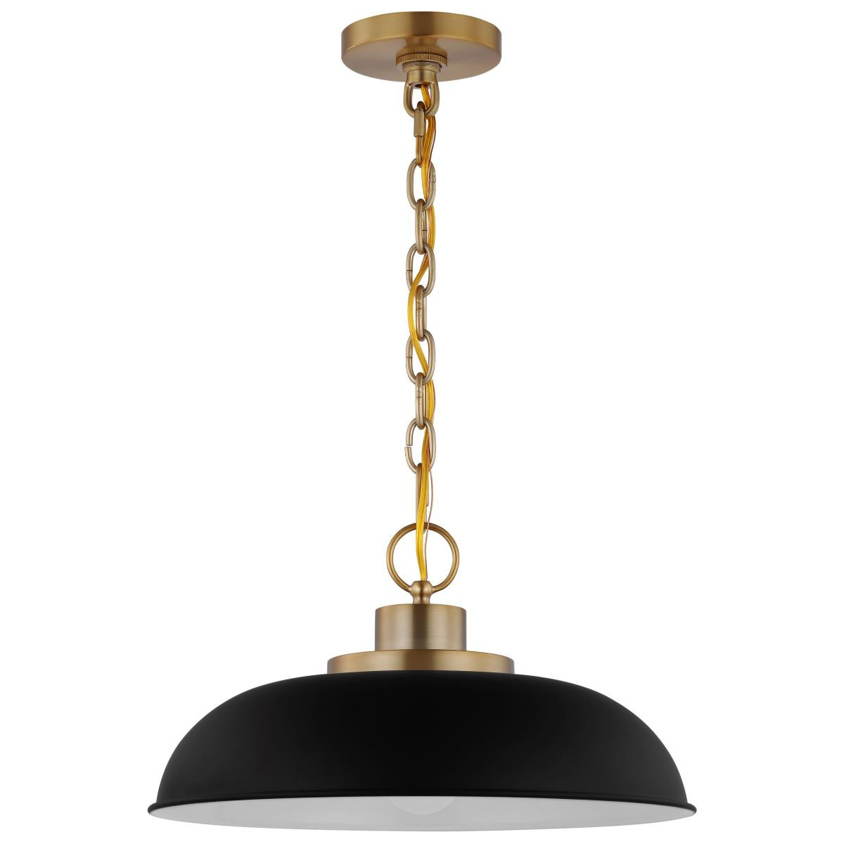 Colony - 1 Light - Small Pendant - Matte Black with Burnished Brass - Satco 60-7481
