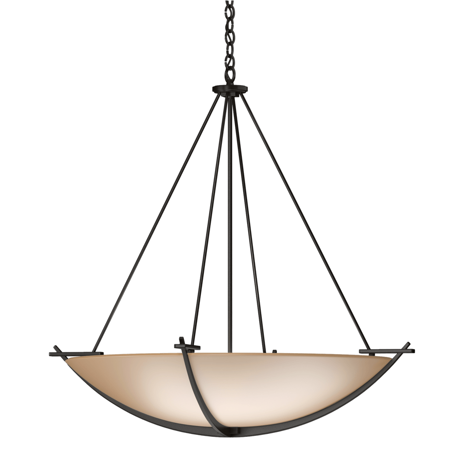Compass Large Scale Pendant - Oil Rubbed Bronze - Sand Glass by Hubbardton Forge