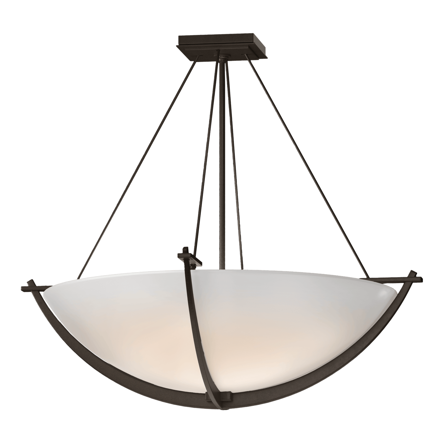 Compass Large Semi-Flush - Bronze - Opal Glass by Hubbardton Forge