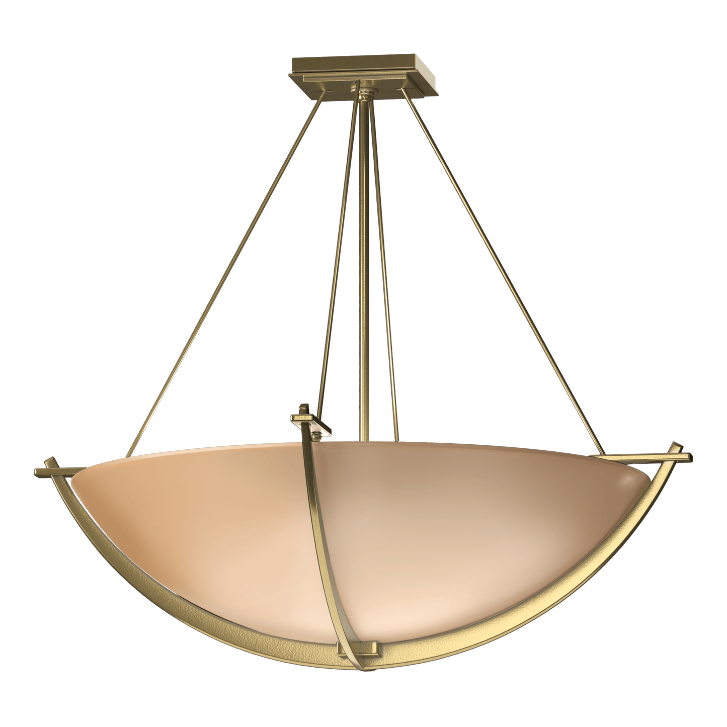 Compass Large Semi-Flush - Modern Brass - Sand Glass by Hubbardton Forge