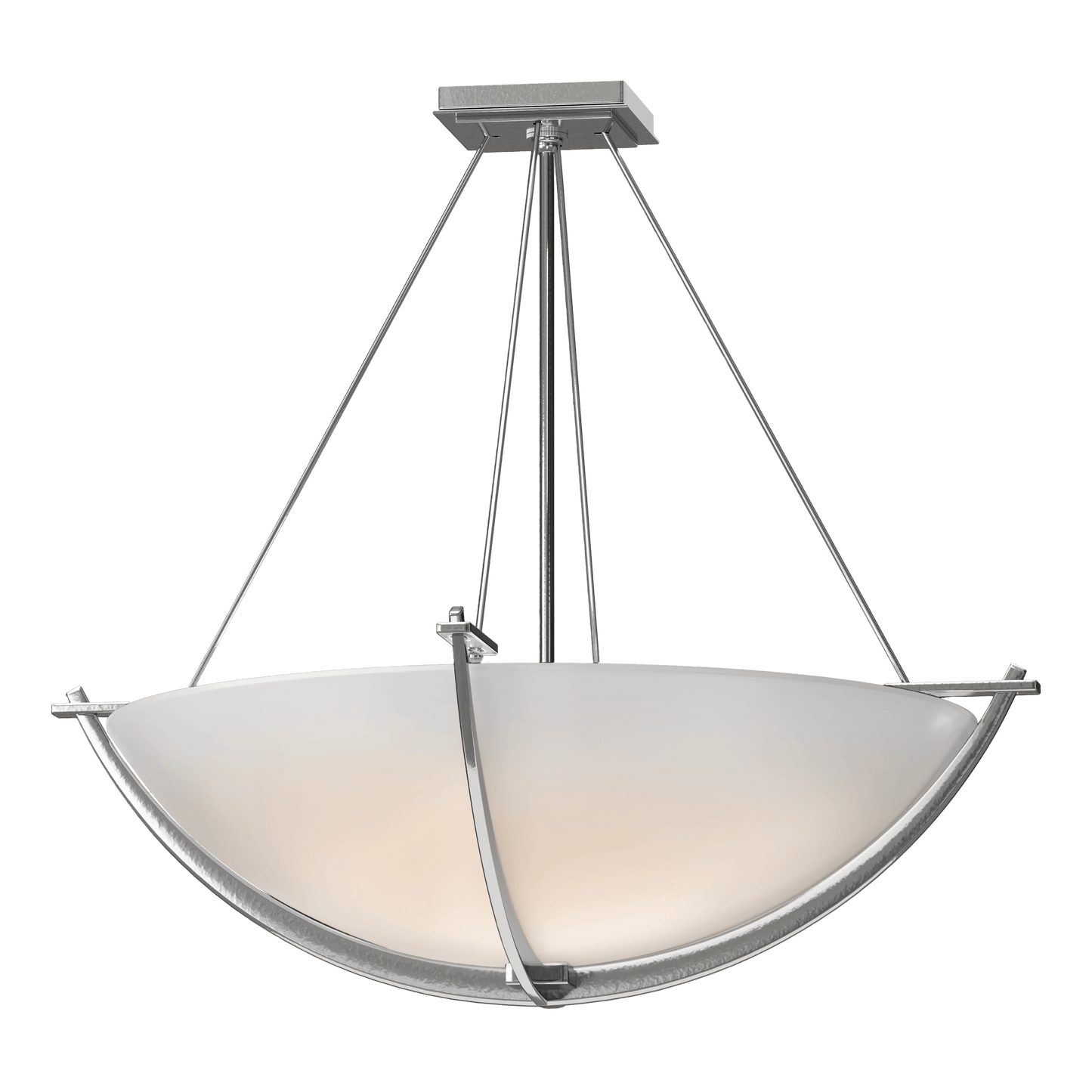 Compass Large Semi-Flush - Sterling - Opal Glass by Hubbardton Forge