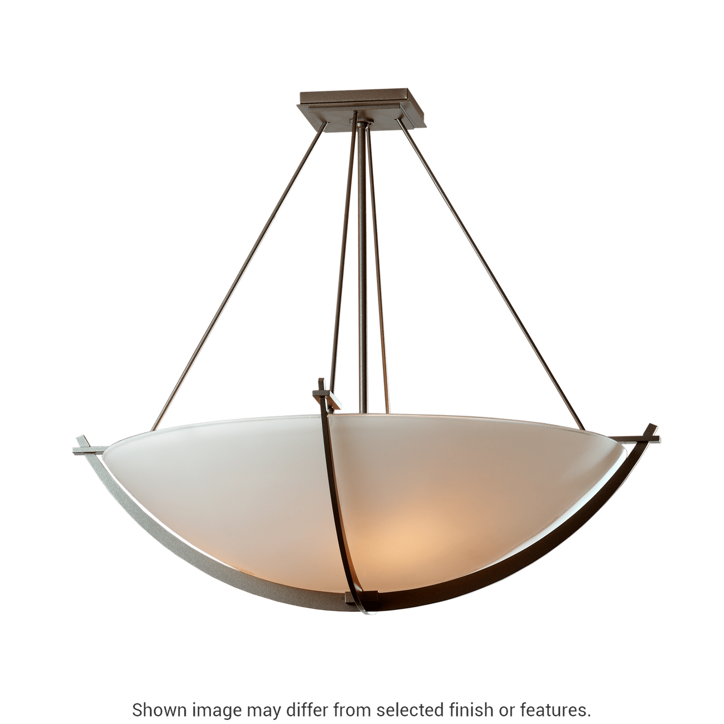 Compass Large Semi-Flush - White - Sand Glass by Hubbardton Forge