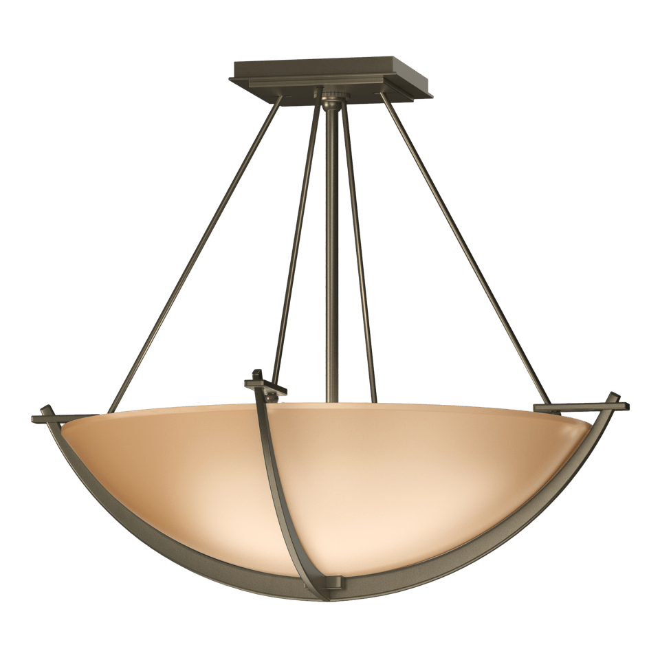 Compass Small Semi-Flush - Soft Gold - Sand Glass by Hubbardton Forge