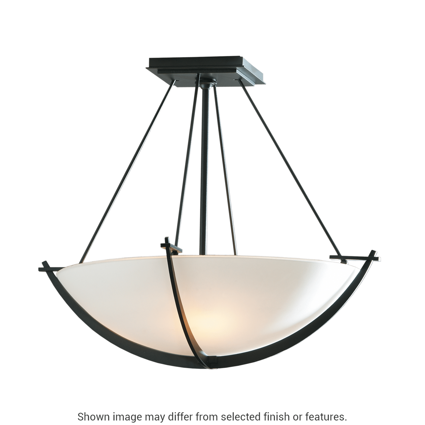 Compass Small Semi-Flush - White - Sand Glass by Hubbardton Forge
