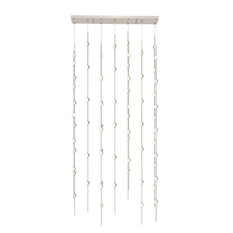 Constellation Andromeda 36" Chandelier - Satin Nickel - White Optical Acrylic Lens - 2700K by SONNEMAN