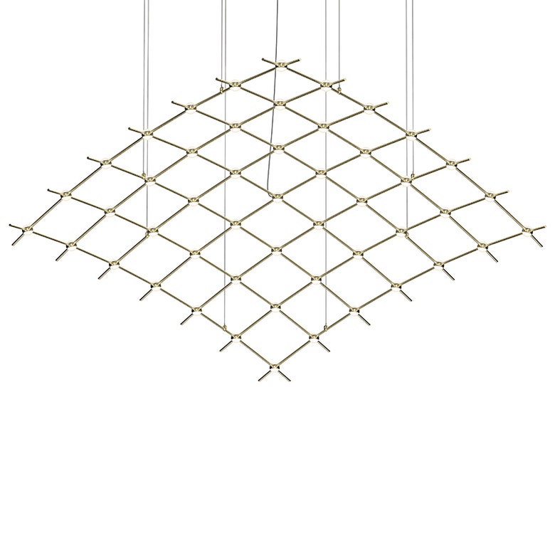 Constellation Aquarius Major Chandelier - Satin Brass - White Optical Acrylic Lens - 3000K by SONNEMAN