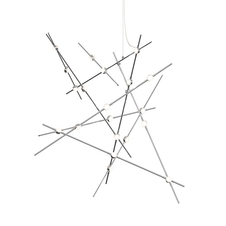 Constellation Aquila Major Chandelier - Satin Nickel - White Optical Acrylic Lens - 3000K by SONNEMAN