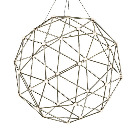 Constellation Hedron Chandelier - Satin Nickel - White Optical Acrylic Lens by SONNEMAN