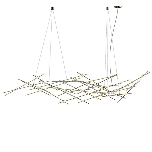 Constellation Ursa Major Chandelier - Satin Brass - Clear Faceted Acrylic Lens - 2700K by SONNEMAN