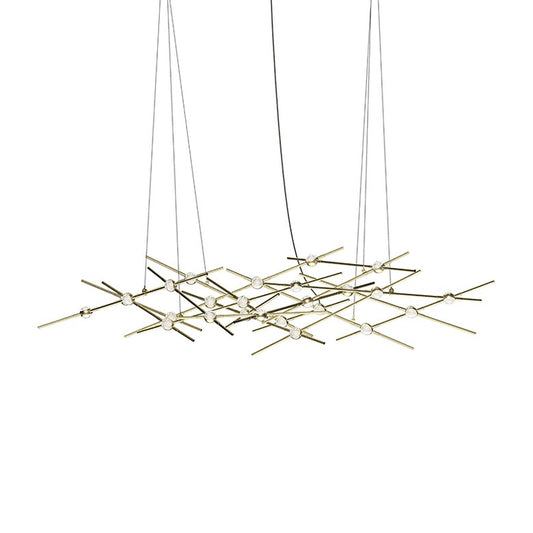 Constellation Ursa Minor Chandelier - Satin Brass - Clear Faceted Acrylic Lens - 2700K by SONNEMAN