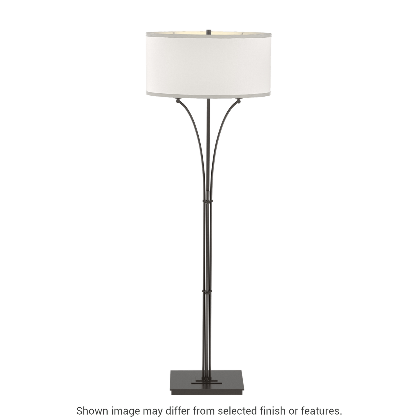 Contemporary Formae Floor Lamp - Oil Rubbed Bronze - Flax Shade by Hubbardton Forge