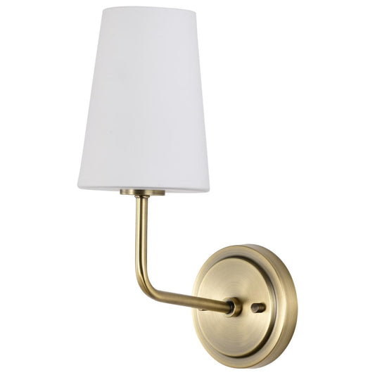 Cordello 1 Light Sconce - Vintage Brass Finish - Etched White Opal Glass - Satco 60-7883