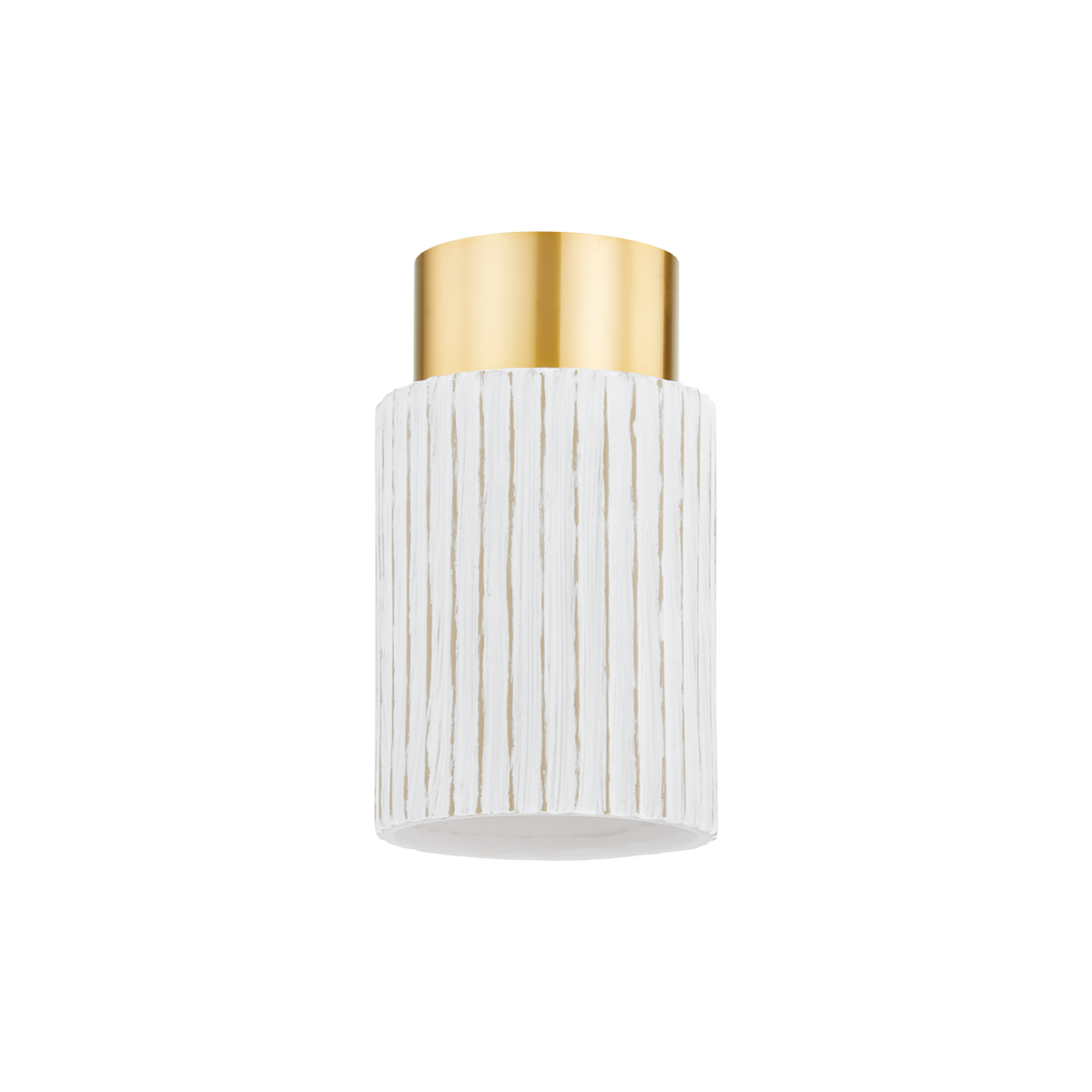 Corissa Flush Mount - 1-Light - Aged Brass/ Ceramic Whitewash Bisque - Mitzi H830501-AGB/CWB