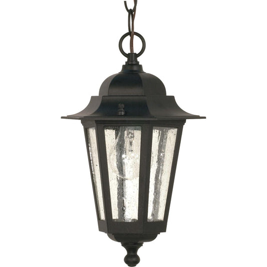 Cornerstone - 1 Light - 13" - Hanging Lantern - with Clear Seed Glass - Color retail packaging - Satco 60-3476