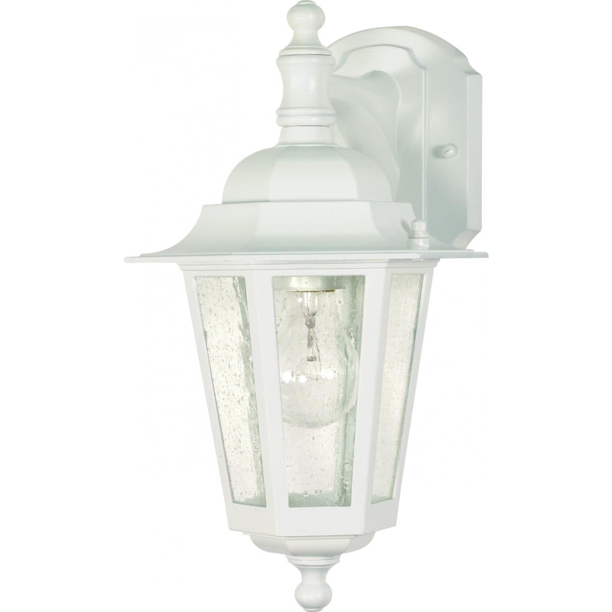 Cornerstone - 1 Light - 13" - Wall Lantern - Arm Down with Clear Seed Glass - Color retail packaging - Satco 60-3473