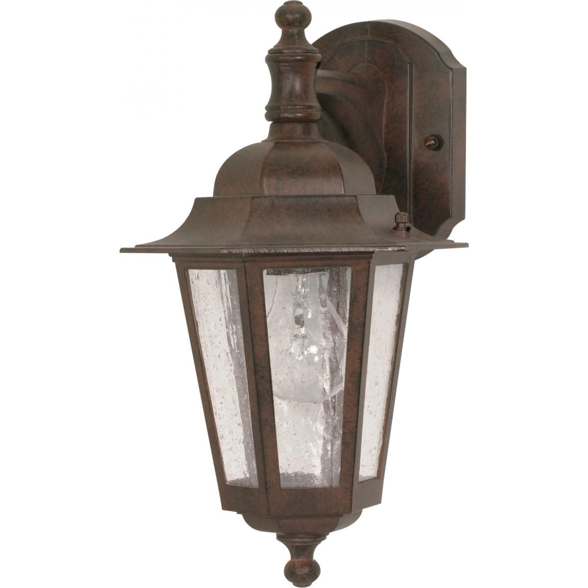 Cornerstone - 1 Light - 13" - Wall Lantern - Arm Down with Clear Seed Glass - Color retail packaging - Satco 60-3474