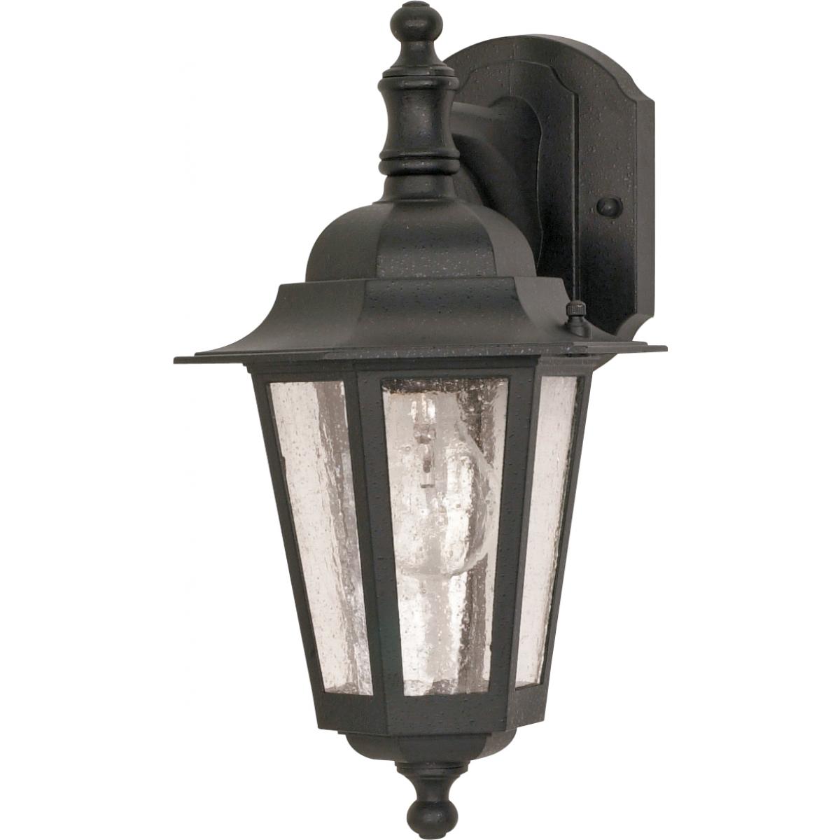Cornerstone - 1 Light - 13" - Wall Lantern - Arm Down with Clear Seed Glass - Color retail packaging - Satco 60-3475