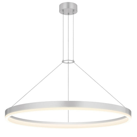 Corona 32" Ring LED Pendant - Bright Satin Aluminum by SONNEMAN