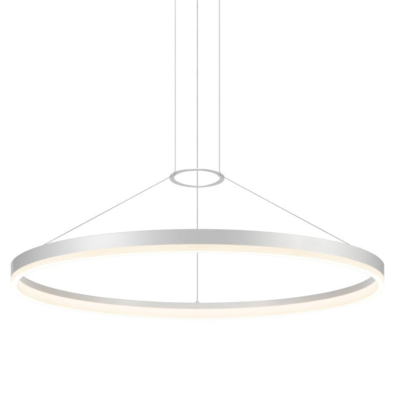 Corona 48" Ring LED Pendant - Bright Satin Aluminum by SONNEMAN