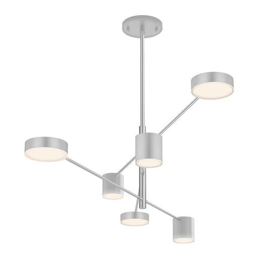 Counterpoint 6-Light LED Pendant - Bright Satin Aluminum by SONNEMAN