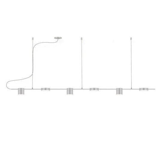 Counterpoint 6-Light Linear LED Pendant - Bright Satin Aluminum by SONNEMAN