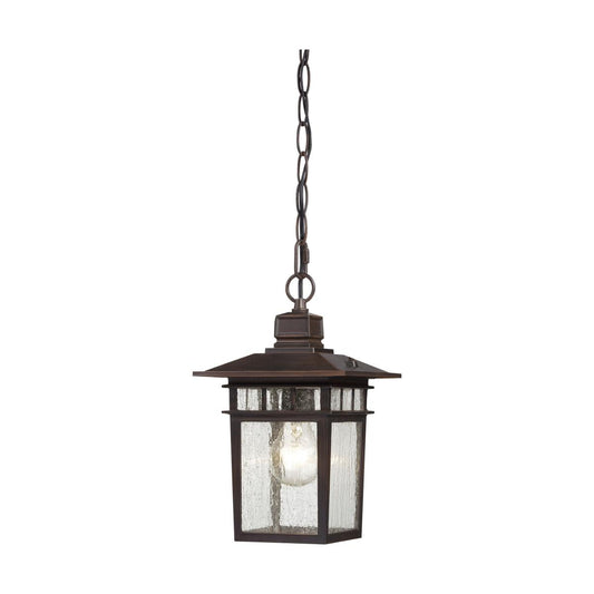 Cove Neck - 1 Light 12" Hanging Lantern with Clear Seed Glass - Rustic Bronze Finish - Satco 60-4955