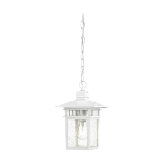 Cove Neck - 1 Light 12" Hanging Lantern with Clear Seed Glass - White Finish - Satco 60-4954