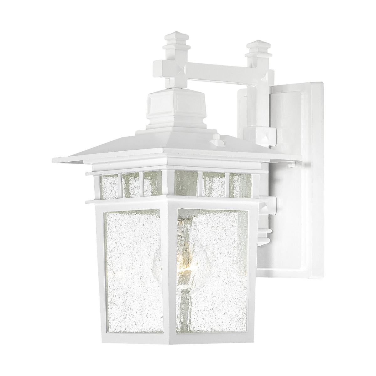 Cove Neck - 1 Light 12" Wall Lantern with Clear Seed Glass - White Finish - Satco 60-4951