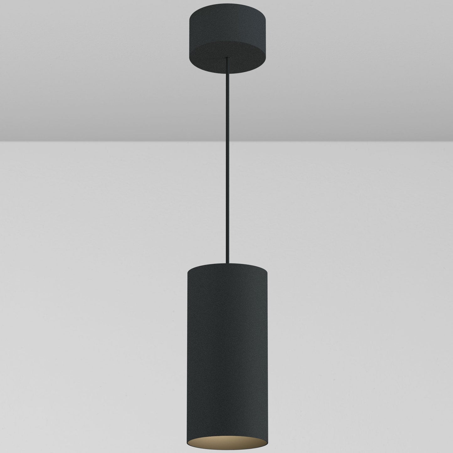 CP1 Cylinder Pendant - Black Powder Coat/Black Baffle - 2700K - 15 Degrees by Lucifer Lighting
