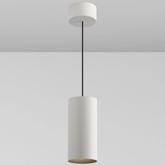 CP1 Cylinder Pendant - White Powder Coat/Black Baffle - 3000K - 15 Degrees by Lucifer Lighting