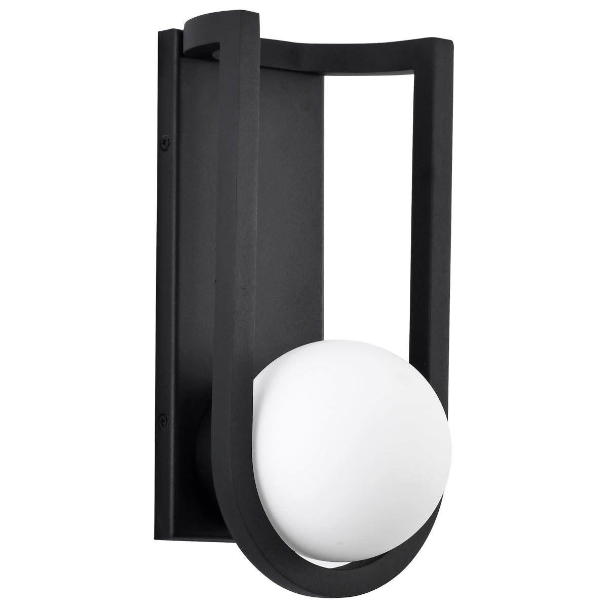 Cradle - 6W LED - Medium Wall Lantern - Matte Black with White Opal Glass - Satco 62-1619