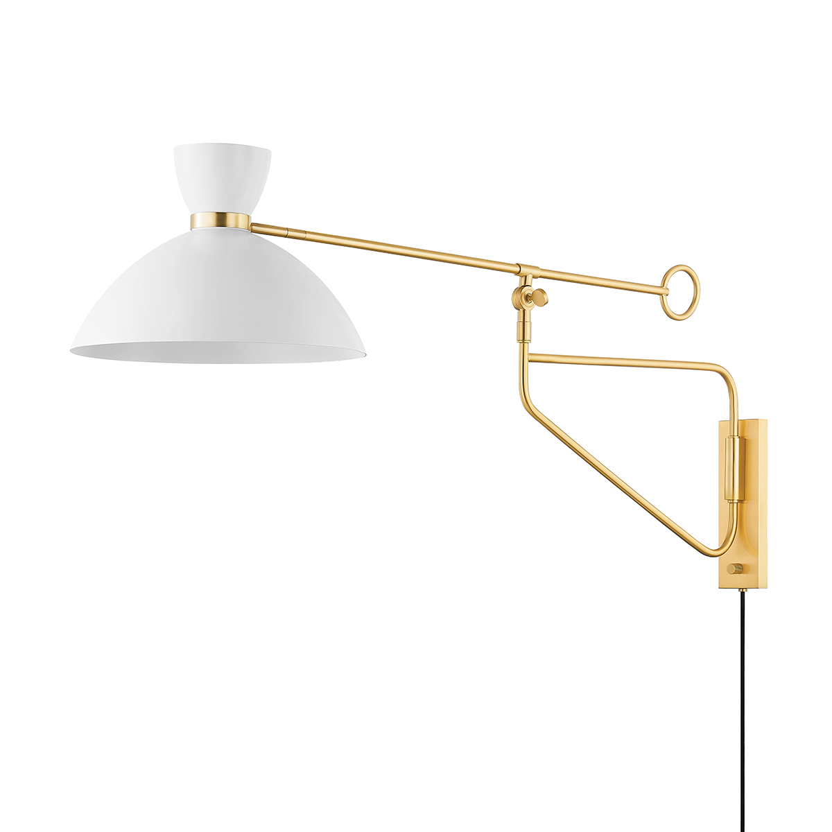 Cranbrook Plug-In Sconce - Aged Brass/Soft White by Hudson Valley Lighting