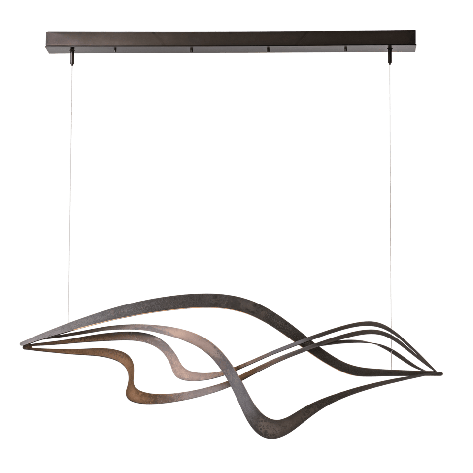 Crossing Waves LED Pendant - Dark Smoke by Hubbardton Forge