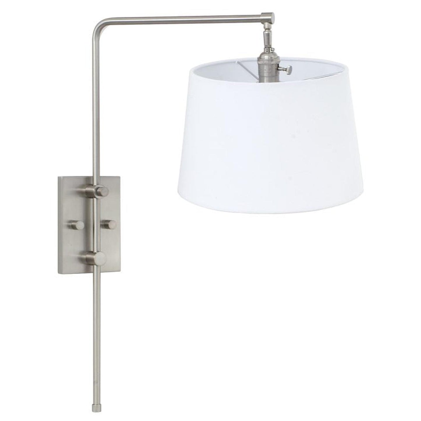 Crown Point Adjustable Downbridge Wall Swing Lamp - CR725-SN - Satin Nickel by House of Troy