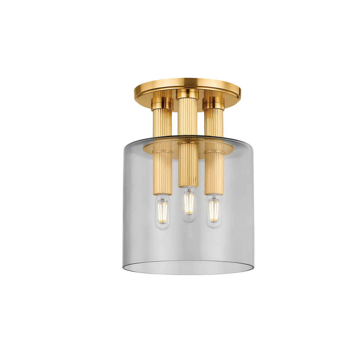 Crystler Flush Mount - 3-Light - Aged Brass by Hudson Valley Lighting