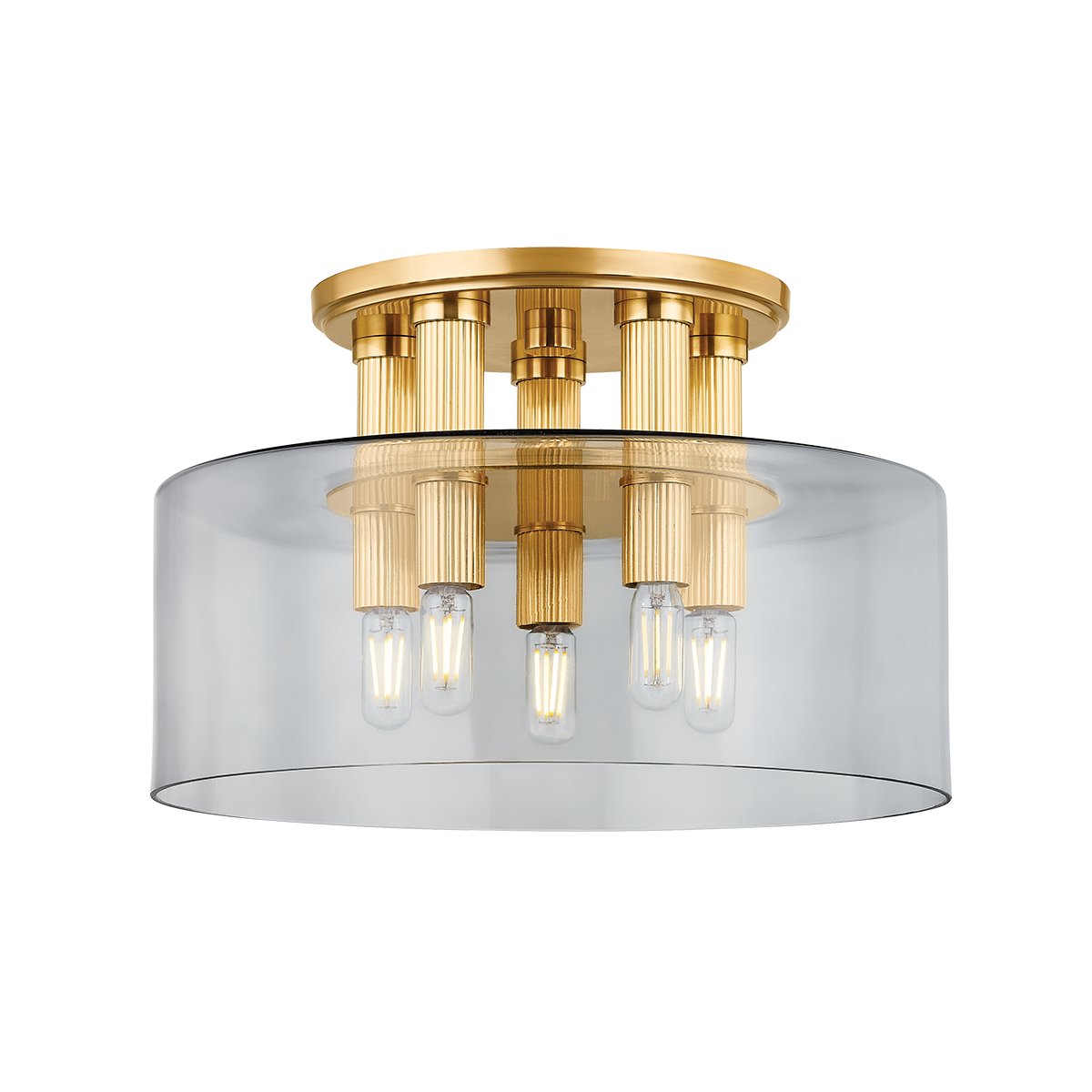 Crystler Flush Mount - 5-Light - Aged Brass by Hudson Valley Lighting