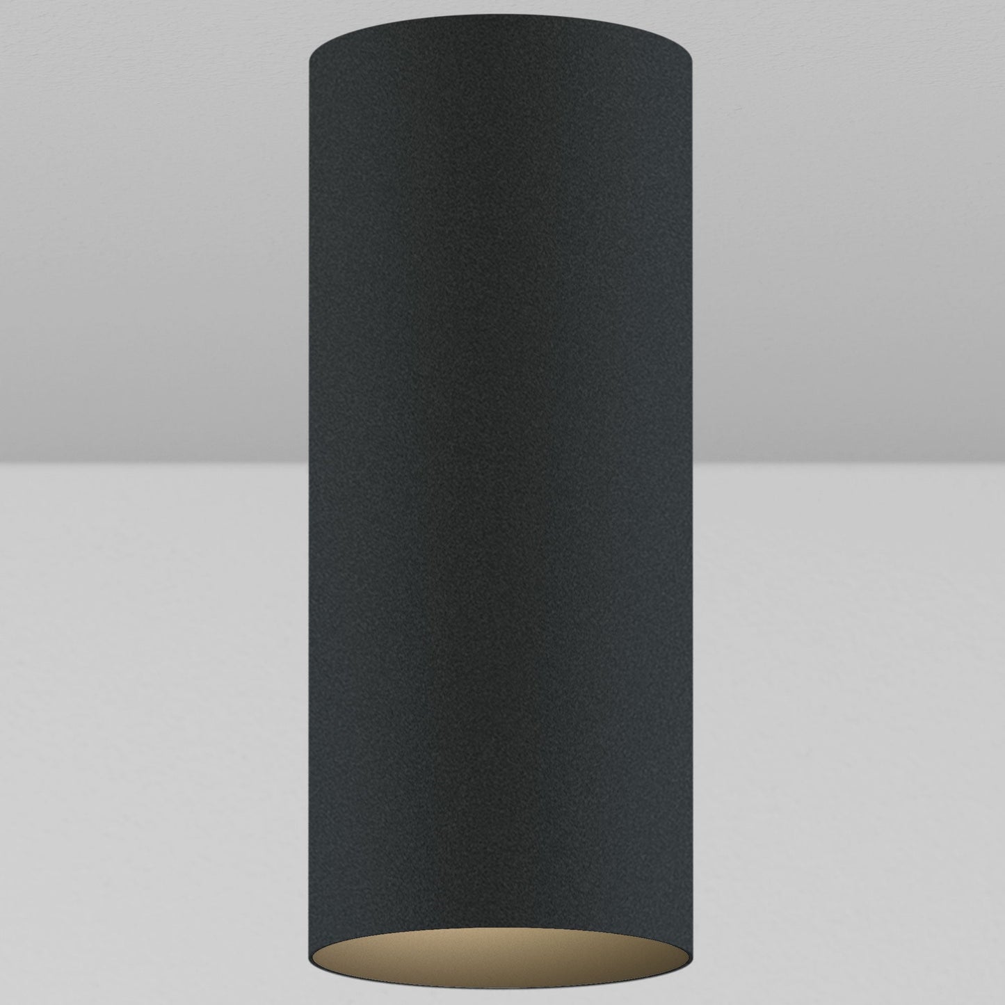 CY1 Cylinder Fixed Ceiling Light - Black Powder Coat/Black Baffle - 40 Degrees - 3000K by Lucifer Lighting
