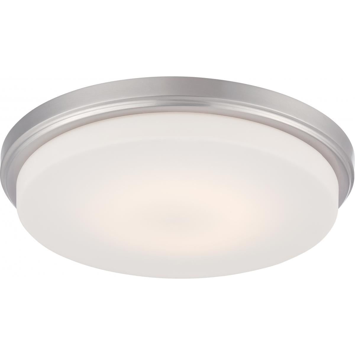Dale - LED Flush with Opal Frosted Glass - Brushed Nickel Finish - Satco 62-609