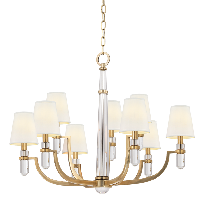 Dayton Chandelier - 9-Light - Aged Brass by Hudson Valley Lighting