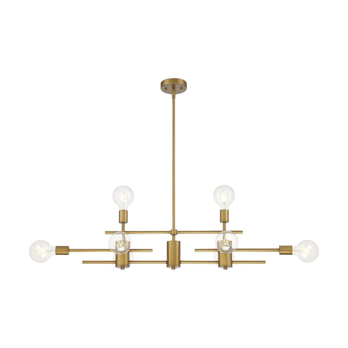 Delphi - 8 Light Island - Aged Gold Finish - Satco 60-6872