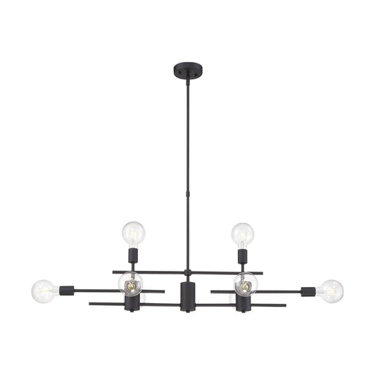 Delphi- 8 Light Island Pendant - Black Finish - Satco 60-6862