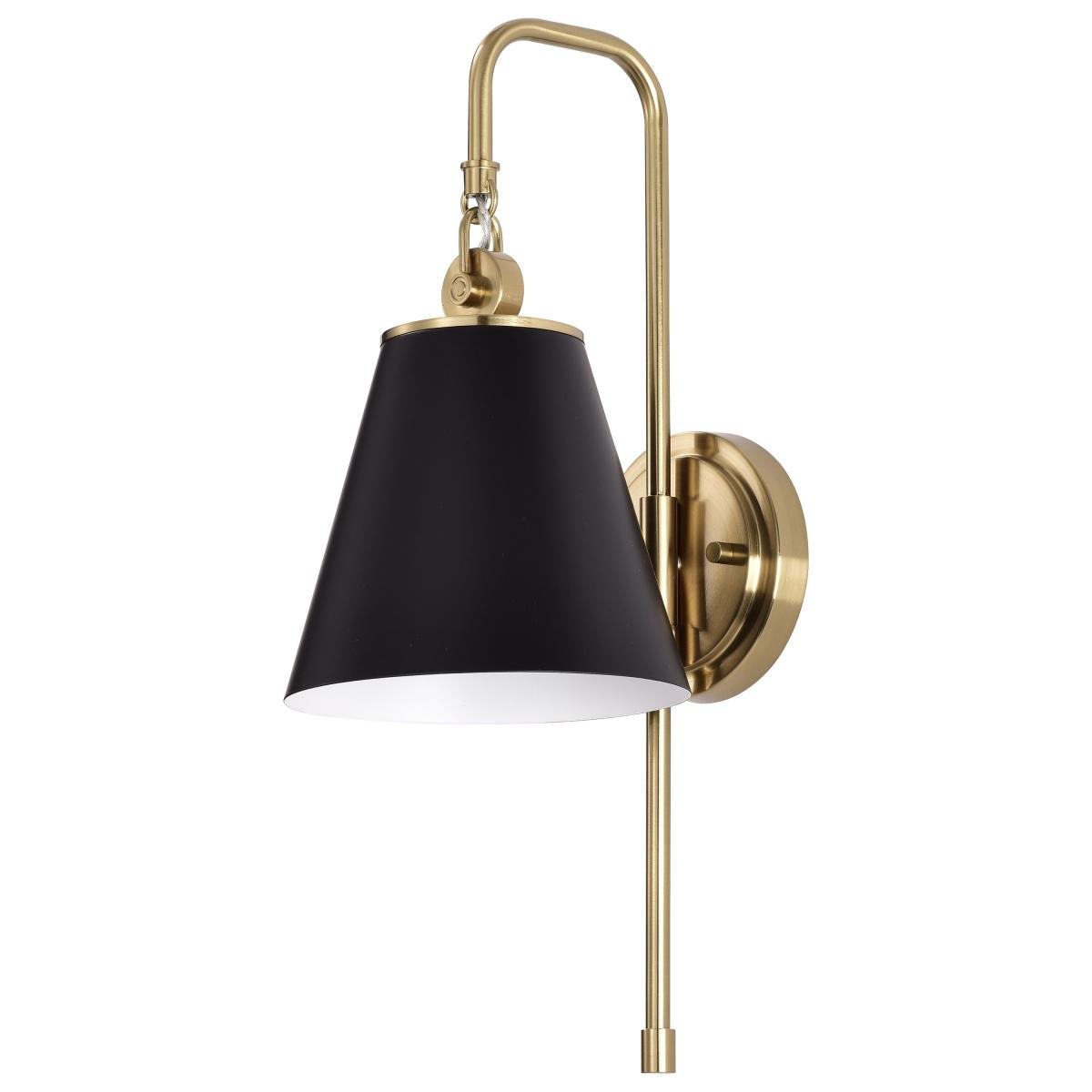 Dover - 1 Light - Wall Sconce - Black with Vintage Brass - Satco 60-7445