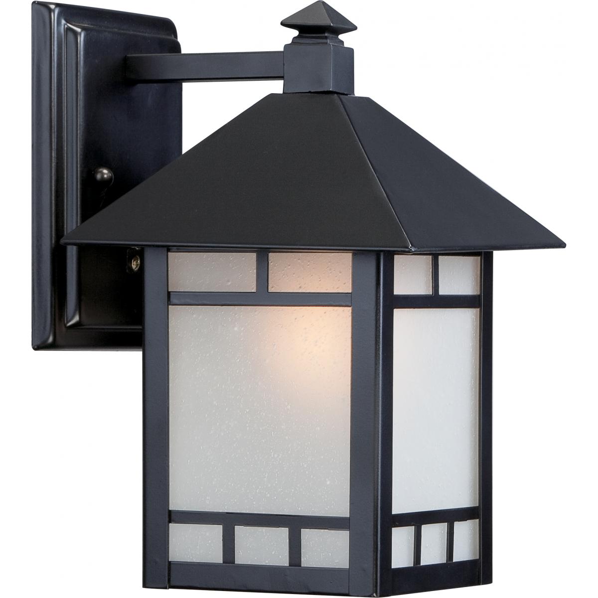 Drexel - 1 Light - 7" with Frosted Seed Glass - Stone Black Finish - Satco 60-5601