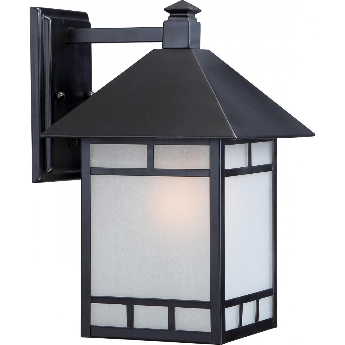 Drexel - 1 Light - 9" with Frosted Seed Glass - Stone Black Finish - Satco 60-5602
