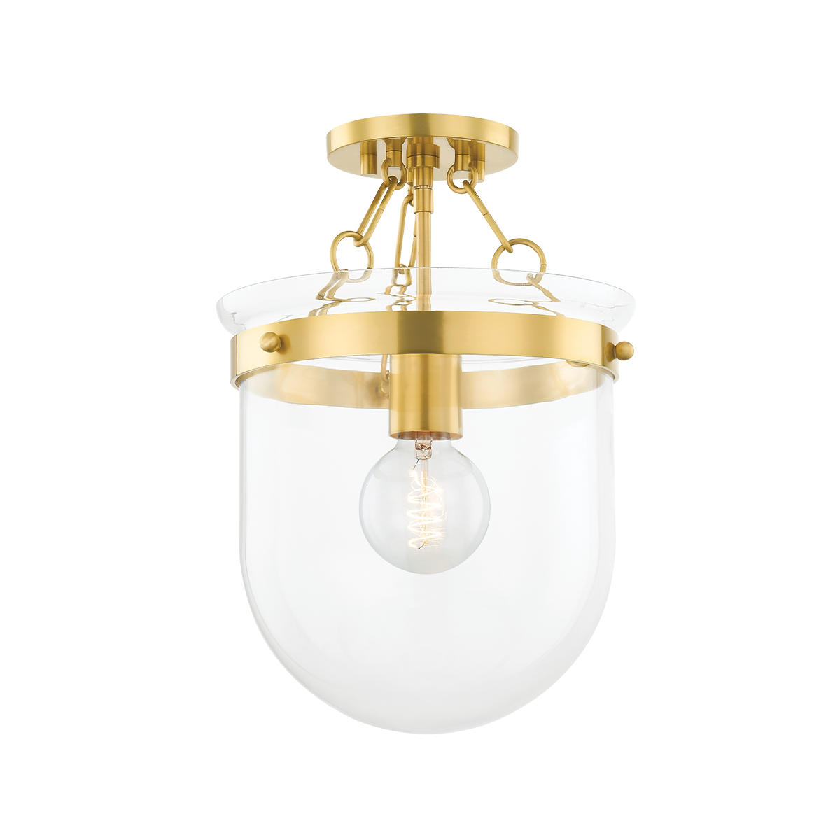 Dunbar Semi Flush - 1-Light - Aged Brass - Mitzi H763601-AGB