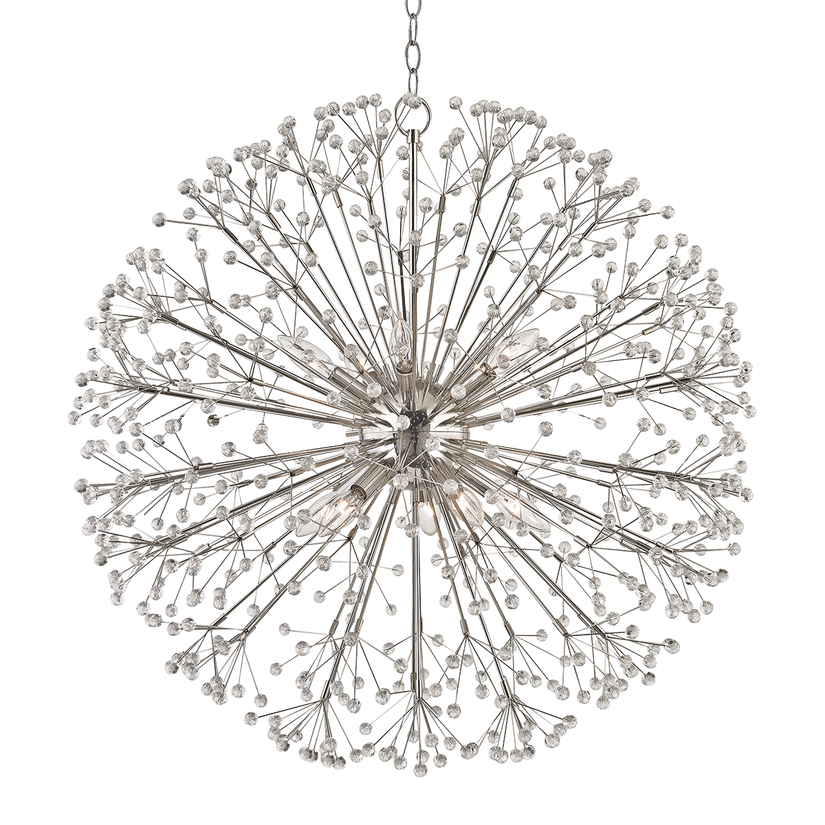 Dunkirk Chandelier - 10-Light - Polished Nickel by Hudson Valley Lighting