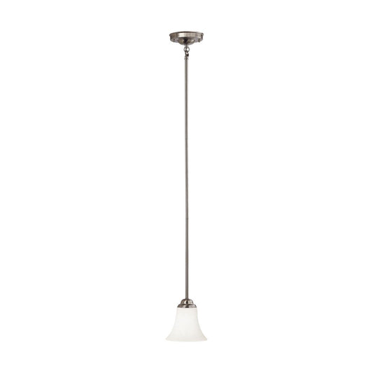 Dupont - 1 Light Mini Pendant with Satin White Glass - Brushed Nickel Finish