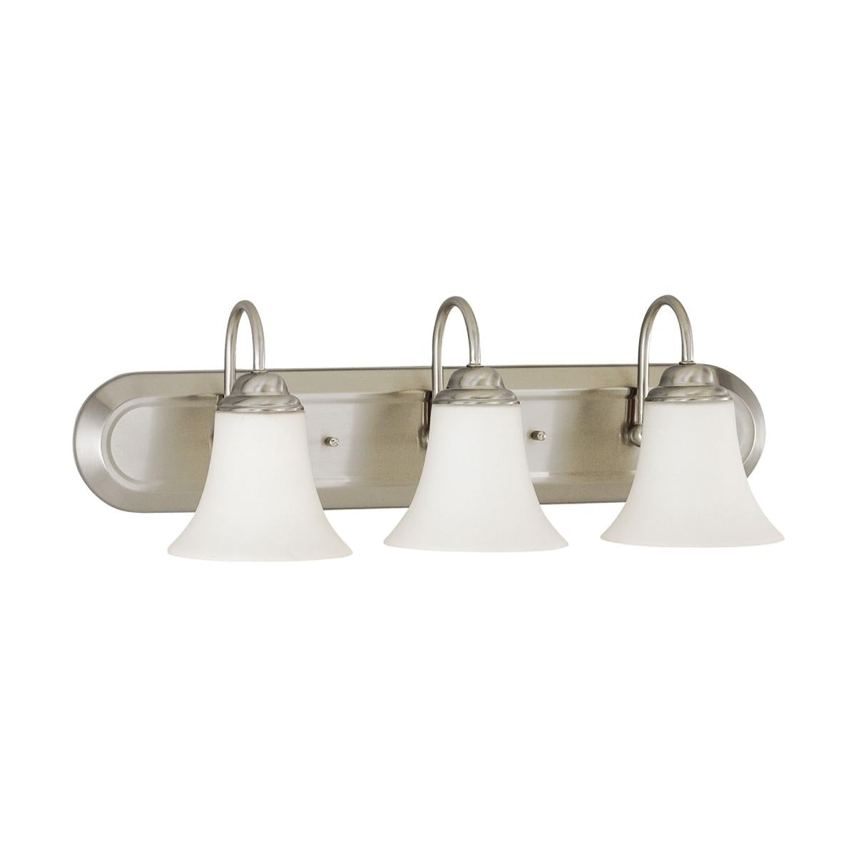 Dupont - 3 Light Vanity with Satin White Glass - Brushed Nickel Finish